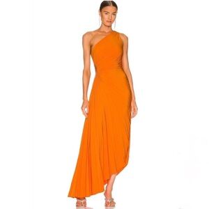 A.L.C. Delfina Asymmetric Orange Side Cutout Dress | Size 6